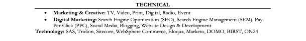 Resume Technical Skill Section Examples