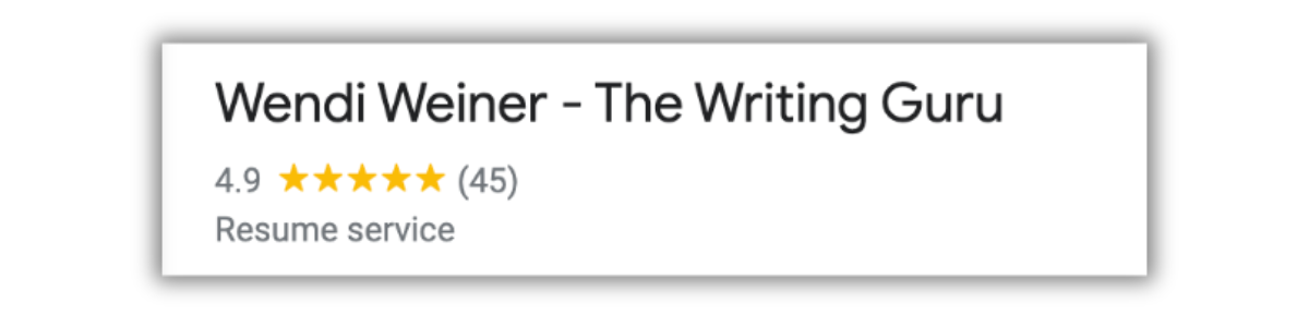 Executive Resume Writer Blog- Review Screenshots (2) - Resumespice Wendi Weiner Google Reviews