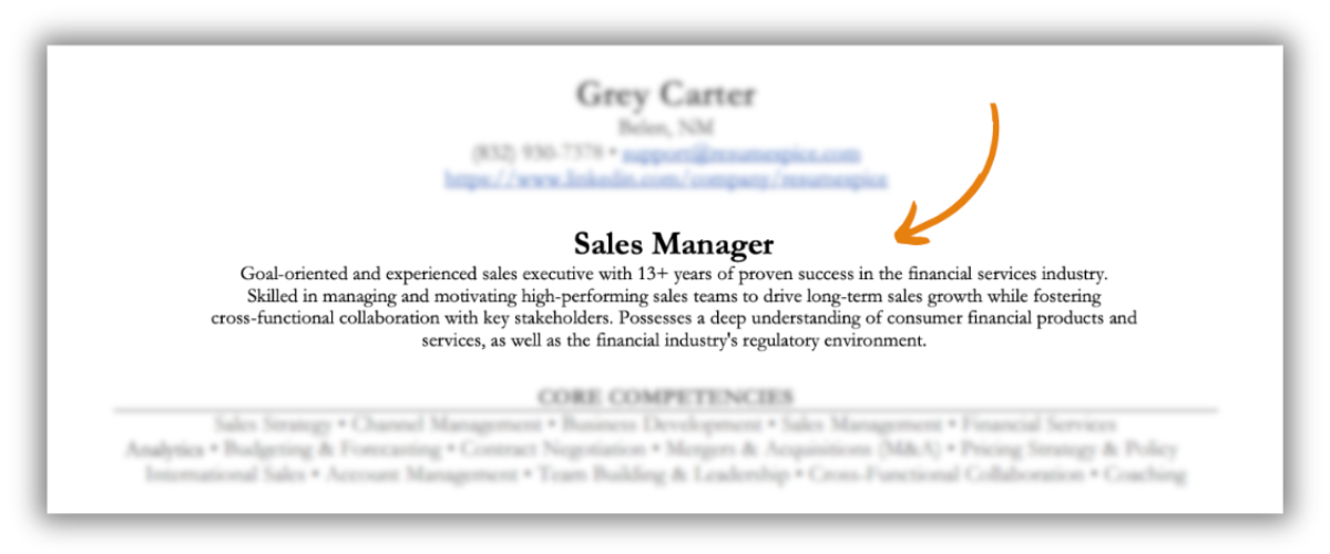 How to Write a Sales Resume (23) - Resumespice Creating a Branding Statement for Your Sales Resume