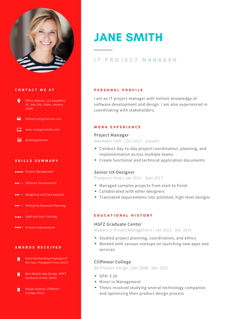 Jane Smith Resume-2 - Resumespice Should I Add Color to My Resume