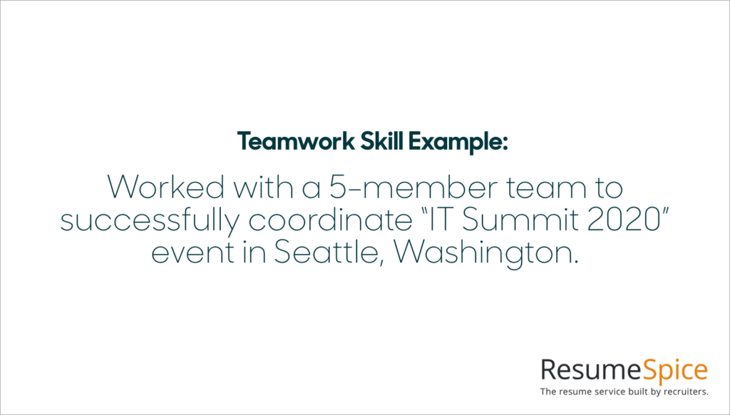 Teamwork - Resumespice Teamwork Skills
