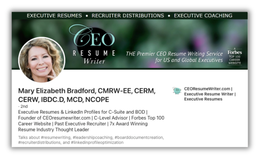 Top 5 Executive Resume Writing Services (27) - Resumespice Mary Elizabeth Bradford Linkedin Reviews